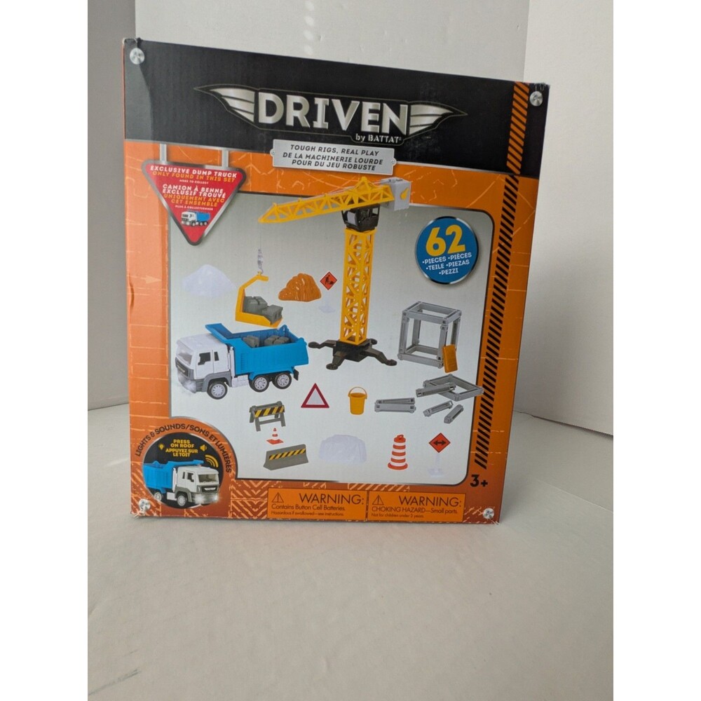 DRIVEN Battat 62 Pc CONSTRUCTION CRANE Playset Exclusive DUMP TRUCK
